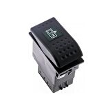 Universal Kapı Açma 2 Düğmesi Anahtarı 6 Pin Rocker Switch Buton - Ampullü 24V