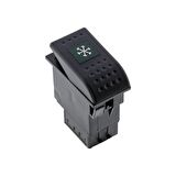 Universal Klima Düğmesi Anahtarı 2 Pin Rocker Switch Buton - Ampullü 12V