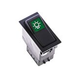 Universal Ana Işık Düğmesi Anahtarı 3 Pin Rocker Switch - Ampullü 24V