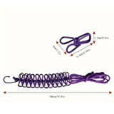BUFFER® Taşınabilir Seyahat Çamaşır İpi 12 Mandallı Klipsli Lastikli Çamaşır Mandalları