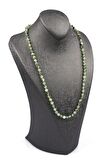 Prehnite Doğal Taş 6 mm Düğümlü Kolye