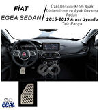 Fiat Egea Sedan (2015-2019) Uyumlu Özel Desenli Krom Ayak Dinlendirme ve Ayak Dayama Pedalı Paslanmaz Çelik