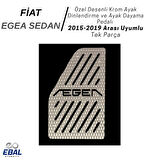 Fiat Egea Sedan (2015-2019) Uyumlu Özel Desenli Krom Ayak Dinlendirme ve Ayak Dayama Pedalı Paslanmaz Çelik