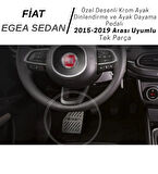 Fiat Egea Sedan (2015-2019) Uyumlu Özel Desenli Krom Ayak Dinlendirme ve Ayak Dayama Pedalı Paslanmaz Çelik