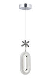 Led Alfa Tekli Gümüş 3 Renk Ledli Kristal Taşlı Modern Led Avize