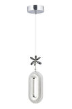 Led Alfa Tekli Gümüş 3 Renk Ledli Kristal Taşlı Modern Led Avize