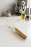 Bambu Saplı Silikon Yumurta Çırıpıcı - Çırpma Teli 24 cm Krem