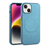 Apple iPhone 14 Plus Kılıf PU Deri M-safe Wireless Şarj Özellikli  Derix Kapak