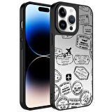 Apple iPhone 14 Pro Kılıf Aynalı Desenli Kamera Korumalı Parlak  Mirror Kapak