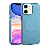 Apple Uyumlu iPhone 11 Kılıf PU Deri M-safe Wireless Şarj Özellikli  Derix Kapak
