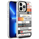Apple iPhone 13 Pro Kılıf Desenli  Silver Sert Kapak