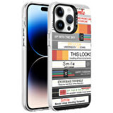 Apple iPhone 14 Pro Kılıf Desenli  Silver Sert Kapak