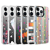 Apple iPhone 14 Pro Kılıf Desenli  Silver Sert Kapak