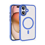 Apple iPhone 16 Plus Kılıf Wireless Şarj Özellikli  Krom M-safe Silikon Kapak