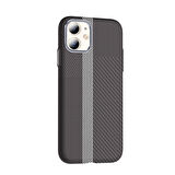 Apple Uyumlu iPhone 11 Kılıf M-safe Şarj Özellikli Karbon Fiber Görünümlü  Gros Kapak