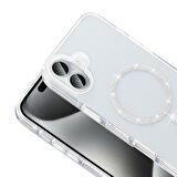 Apple iPhone 16 Pro Max Kılıf Taşlı Tasarım M-safe Şarj Özellikli  Koment Silikon Kapak