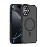 Apple Uyumlu iPhone 17 Kılıf Mat Arka Yüzey Wireless Şarj Özellikli  Flet M-safe Kapak