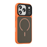 Apple Uyumlu iPhone 17 Pro Max Kılıf Mat Arka Yüzey Wireless Şarj Özellikli  Flet M-safe Kapak