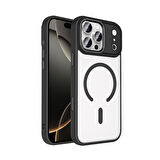 Apple Uyumlu iPhone 17 Pro Kılıf Wireless Şarj Özellikli  Krom M-safe Silikon Kapak