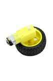 Robot Tekerlek Ve Dc Motor Seti 200rpm Araba Robot Akılı Araç