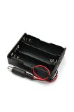 18650 Pil Yuvası 3lü 2.1mm Adaptör Soketli 3 Adet 11.1v Seri Lityum Lion Batarya Kutusu