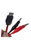 Usb Krokodil Çevirici Kablo - 5v Kaynak Test Kablosu 60cm Max 2a