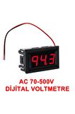 0.56' Ac 70-500v Dijital Kırmızı Voltmetre Iki Telli Panel Tip