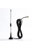 315mhz 1.5m 3dbi Anten 50ohm Sma Erkek Soket Mıknatıslı Montaj