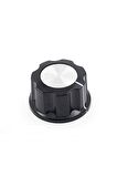 Plastik Pot Başlığı 16mm Siyah Gümüş Rotary Enkoder Ses Kontrol
