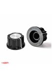 Plastik Pot Başlığı 16mm Siyah Gümüş Rotary Enkoder Ses Kontrol
