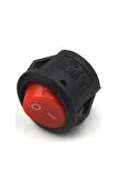 Yuvarlak 2 Pin Anahtar Rocker Switch Mini Buton Kırmızı Aç Kapa