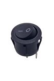 Yuvarlak 2 Pin Anahtar Rocker Switch Mini Buton Kcd1 Siyah Açma
