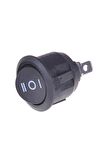 Yuvarlak 3 Pin Anahtar Rocker Switch Mini Buton Siyah 3 Durumlu