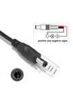 5.5mm X 2.1mm 15cm Adaptör Kablosu Erkek 22awg 80 Derece 300v