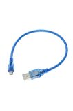 30cm Micro Usb Kablo Mavi 480 Mbps Usb 2.0 Hot Swap