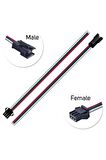 3 Pin Jst Sm 10cm Kablo Çifti Erkek Dişi Bağlantı Soketi Led