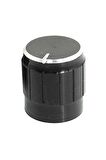 Alüminyum Pot Başlığı 6mm Tırtıklı Mil 6mm Siyah Metal Potansiyometre