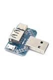 Usb To Type C Micro Usb Erkek Dişi Usb Port Konnektör Şarj Soket