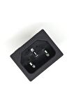 220v 15a Ac Erkek Power Giriş Soketi C14 3 Pin Panel Montaj Tip