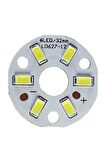5730 12v 3w 32mm Beyaz Led Modül Aluminyum Pcb 6 Led Lamba Aydınlatma