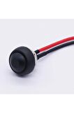 12mm Pbs-33b 2 Pin Push Buton Siyah 20cm Kablolu On Off 1a 250v