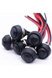 12mm Pbs-33b 2 Pin Push Buton Siyah 20cm Kablolu On Off 1a 250v