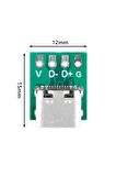 Usb Type C 4 Pin Dıp Çevirici Pcb Usb Dip Adaptör Kart