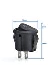 Yuvarlak 2 Pin Anahtar Rocker Switch Mini Buton Kcd1 Siyah 16mm