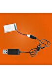 3.7v Lityum Pil Usb Şarj Kablosu Xh2.54 Soket Lipo Batarya Rc Quadcopter Drone