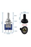 Mts-103 Mini Toggle Anahtar 3a 250v On / Off / On 3 Pin 3 Uyumlu Pozisyon Su Geçirmez Başlık