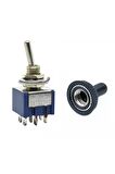 Mts-203 Mini Toggle Çift Anahtar 3a 250v On / Off / On 6 Pin 3 Pozisyon Su Geçirmez Başlık