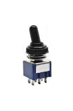 Mts-203 Mini Toggle Çift Anahtar 3a 250v On / Off / On 6 Pin 3 Pozisyon Su Geçirmez Başlık