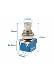 3pdt On/on/off 3lü Anahtar Ac 250v 3a 9 Pin Switch Anlık Basmalı Buton