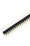 1x40 Pin Precision Erkek Header Tek Sıra 2.54mm 180 Derece Altın Kaplama
